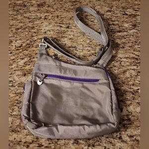 Travelon Anti Theft Travel Tan Gray Crossbody Bag Purse